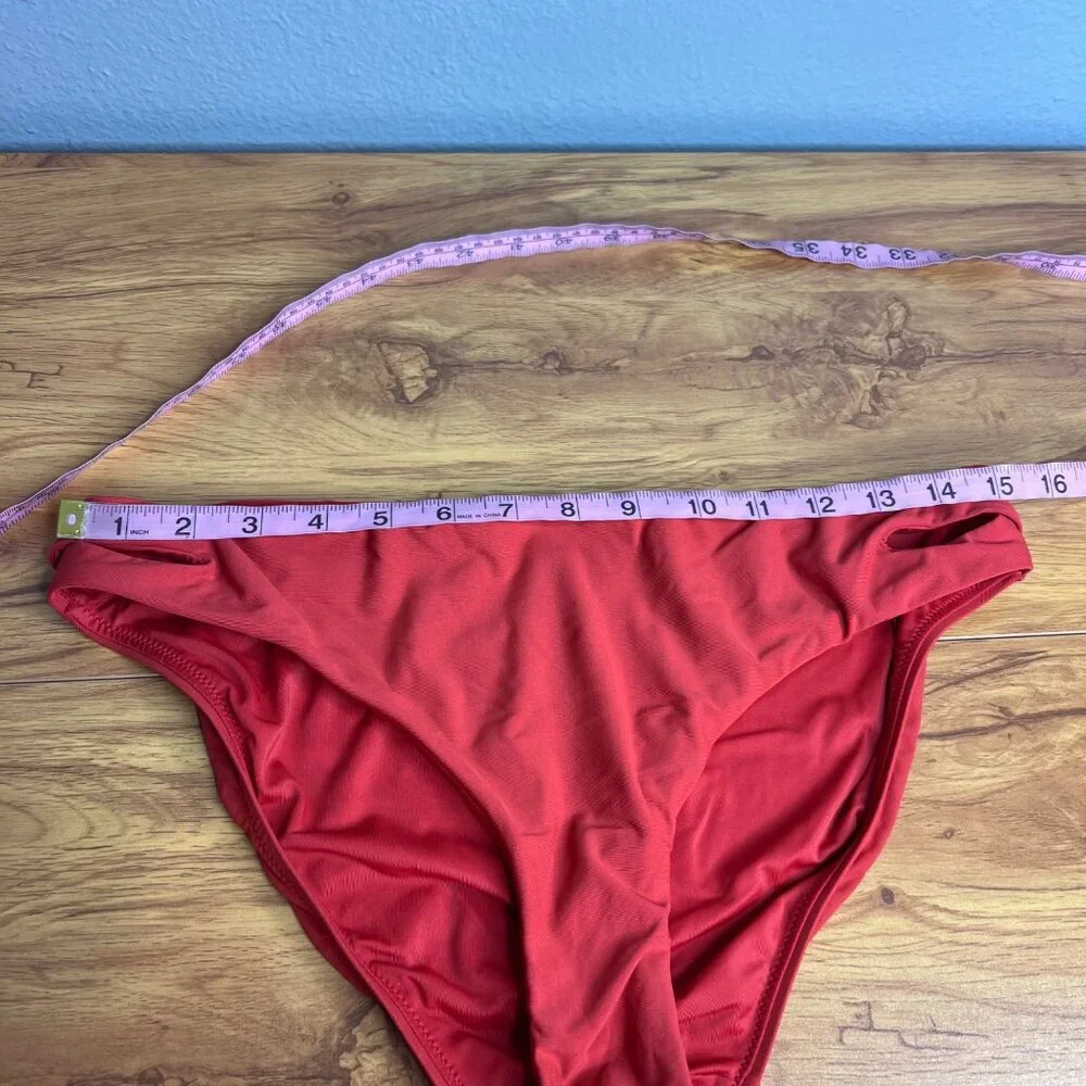 Calia Cut Out‎ Bikini Bottoms Womens Size M Rust Orange Low Medium Coverage